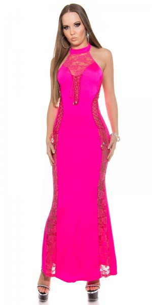 Koucla Sexy Neck-Kleid mit Spitzenstoff und geschnürt Online Shopping