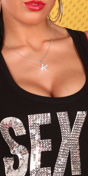 Koucla Sexy Buchstaben-Kette-K mit Strasssteinen Große Rabatte