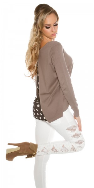 Koucla Trendy KouCla 2in1 Polka Dot Chiffon Pullover Top Angebot