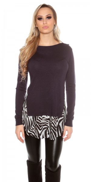Koucla Trendy Koucla 2in1 FeinstrickPulli mit AnimalPrint Online Outlet
