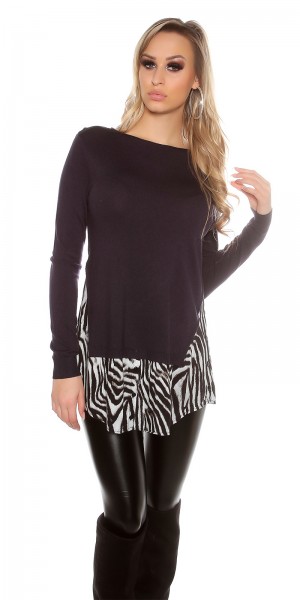 Koucla Trendy Koucla 2in1 FeinstrickPulli mit AnimalPrint Online Outlet
