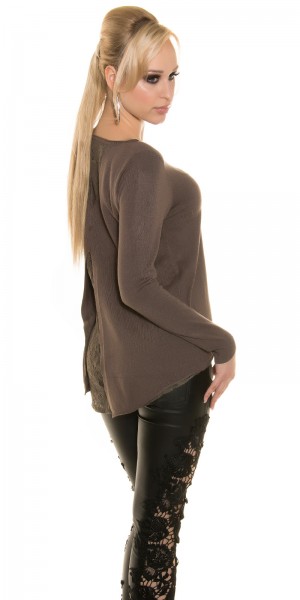Koucla Sexy Koucla Pullover mit Spitze und Knöpfen Exklusive Angebote