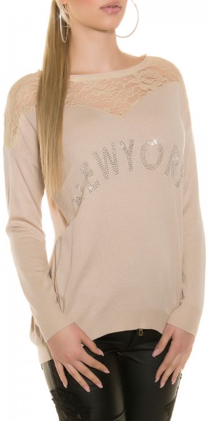 Koucla Trendy Koucla Pulli NEWYORK mit Strass Blitzangebot