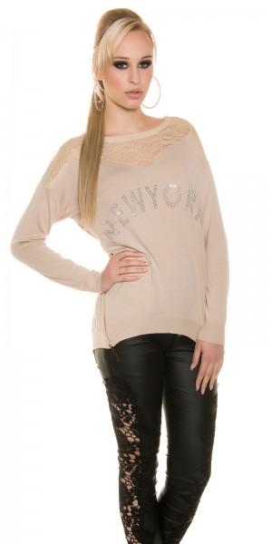 Koucla Trendy Koucla Pulli NEWYORK mit Strass Blitzangebot