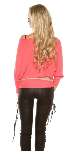 Koucla Trendy Koucla Fledermausärmelpullover mit Spitze Große Rabatte