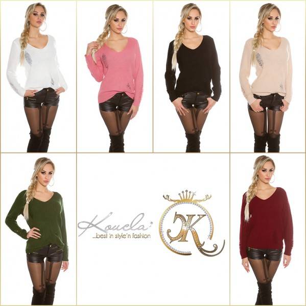 Koucla Trendy KouCla Strickpulli Destroyed Look Kauf eins, bekomm eins gratis