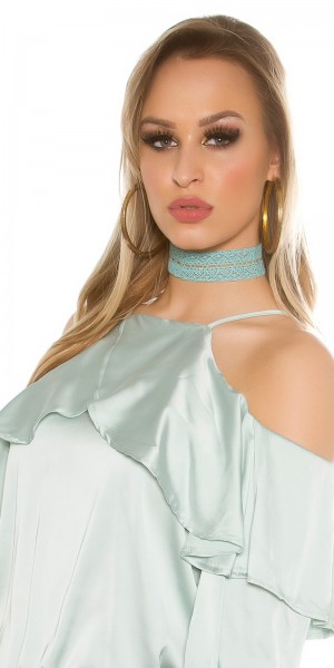 Koucla Trendy Häkelchoker mit Goldfaden VIP-Rabatte