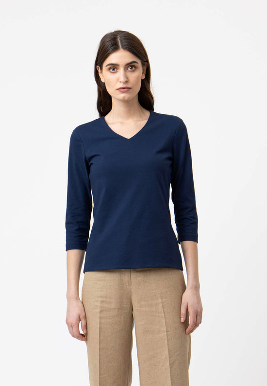 Lana Natural Wear V-Neck Shirt, Modell Mara Großer Ausverkauf
