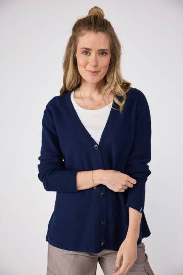 Lieblingsstück durchgeknöpfte V-Ausschnitt-Jacke Basic Tägliche Deals