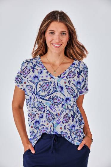 Lieblingsstück Kurzarm Sommer-Shirt mit Print Vierteljährliche Förderung