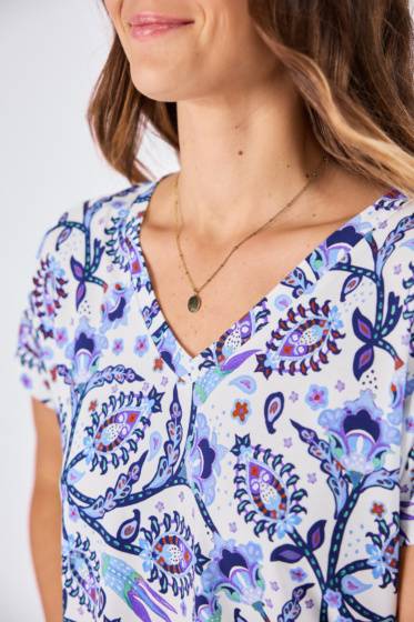 Lieblingsstück Kurzarm Sommer-Shirt mit Print Vierteljährliche Förderung