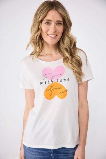 Lieblingsstück Shirt mit Herz-Frontmotivprint 50% Rabatt mit kostenlosem Versand
