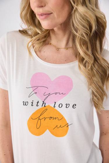 Lieblingsstück Shirt mit Herz-Frontmotivprint 50% Rabatt mit kostenlosem Versand