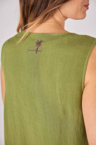 Lieblingsstück Ärmelloses Leinenkleid mit Falte Outlet