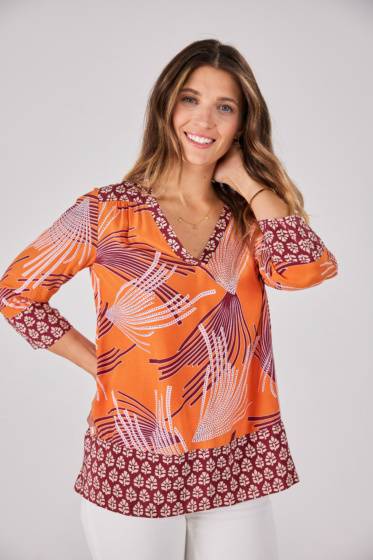 Lieblingsstück 3/4 Arm-Bluse mit Bordüre Verkauf