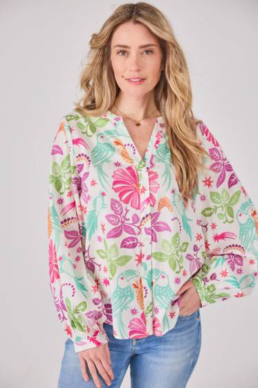 Lieblingsstück Bluse mit Puffärmel und Paradise Print Hotsell