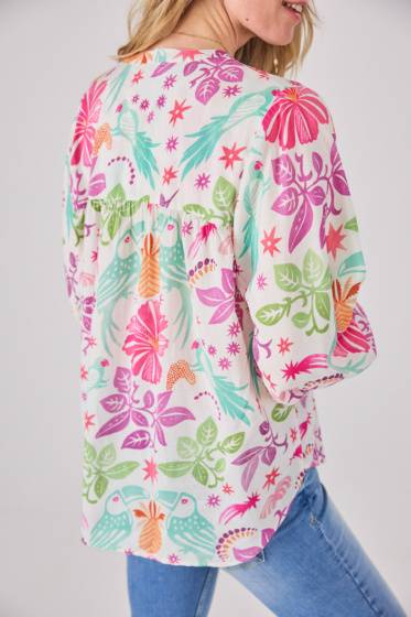 Lieblingsstück Bluse mit Puffärmel und Paradise Print Hotsell