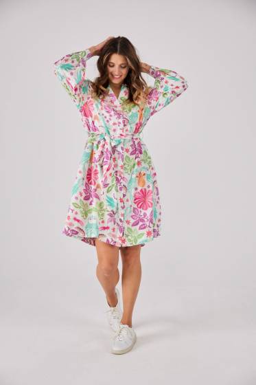 Lieblingsstück Puffärmelkleid mit Paradise Print Schlussverkauf