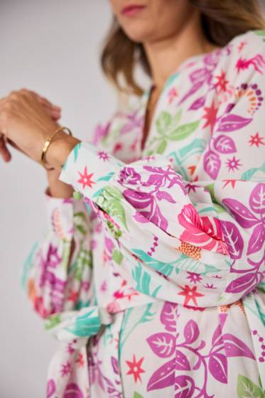 Lieblingsstück Puffärmelkleid mit Paradise Print Schlussverkauf
