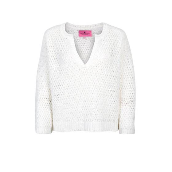 Lieblingsstück Lochstrick Pullover mit V-Ausschnitt Limitierter Zeitrabatt