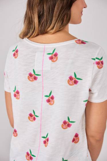 Lieblingsstück T-Shirt mit Allover Pfirsichmotiv Saisonschlussverkauf