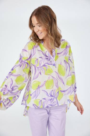 Lieblingsstück Bluse mit Stehkragen und Lemon Print Wochenangebot