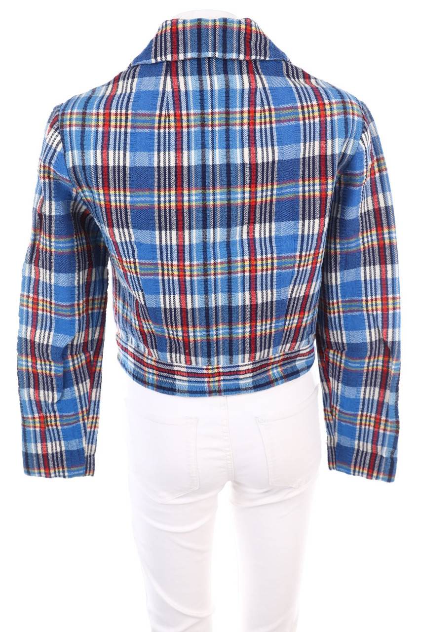 Carou VINTAGE Cropped-Jacke mit Tartan-Muster Riesige Ersparnisse