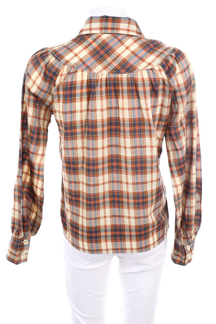 Carou VINTAGE Bluse mit Tartan-Muster Kostenloser Versand international