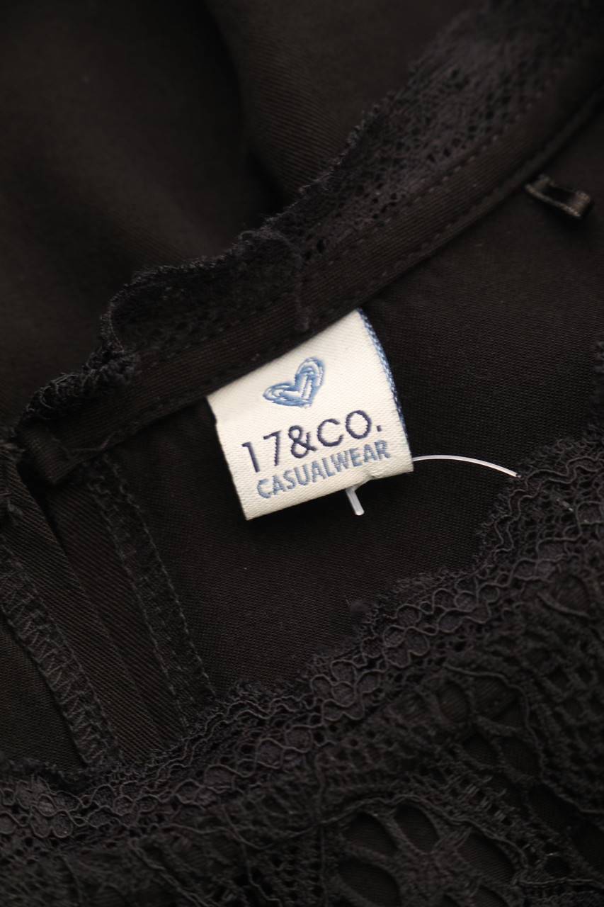 Carou 17&CO. Kurzarm-Bluse mit Spitzen-Einsatz Vatertagsangebot