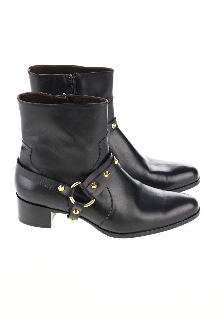 Carou GRANDINETTI Leder-Stiefeletten mit Nieten Tägliche Deals