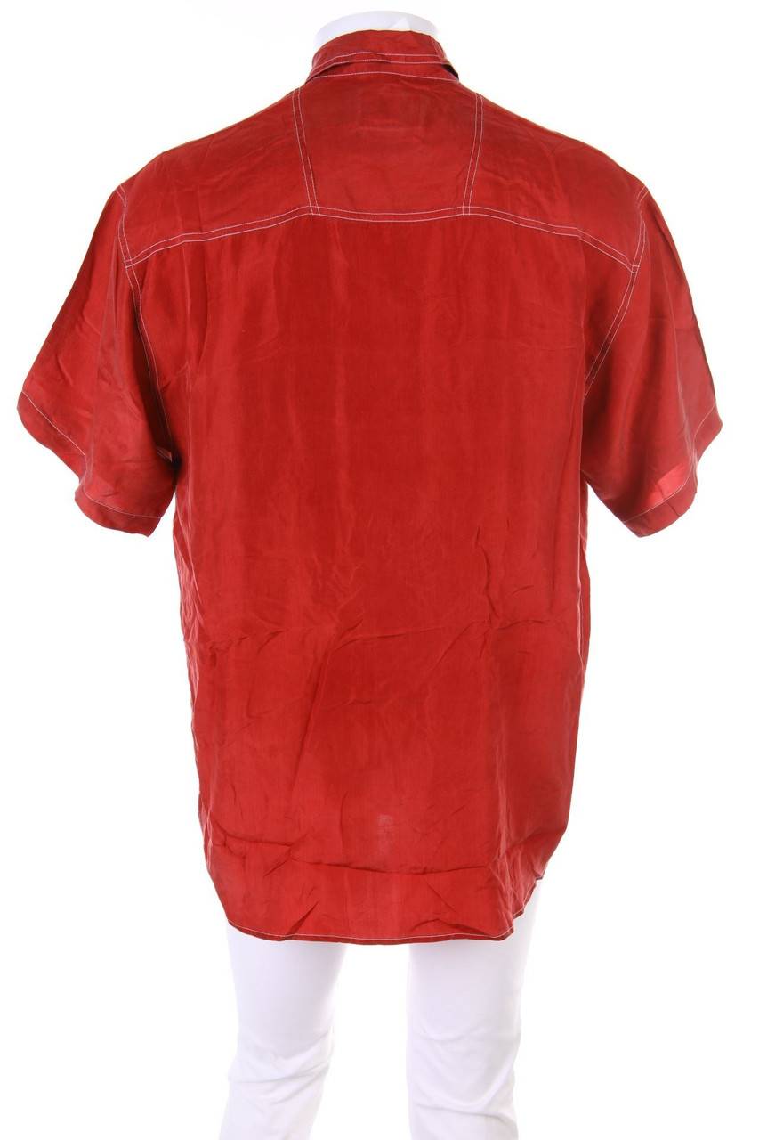 Carou VINTAGE Kurzarm-Hemd Casual uni aus Seide mit aufgesetzten Taschen Nur für heute