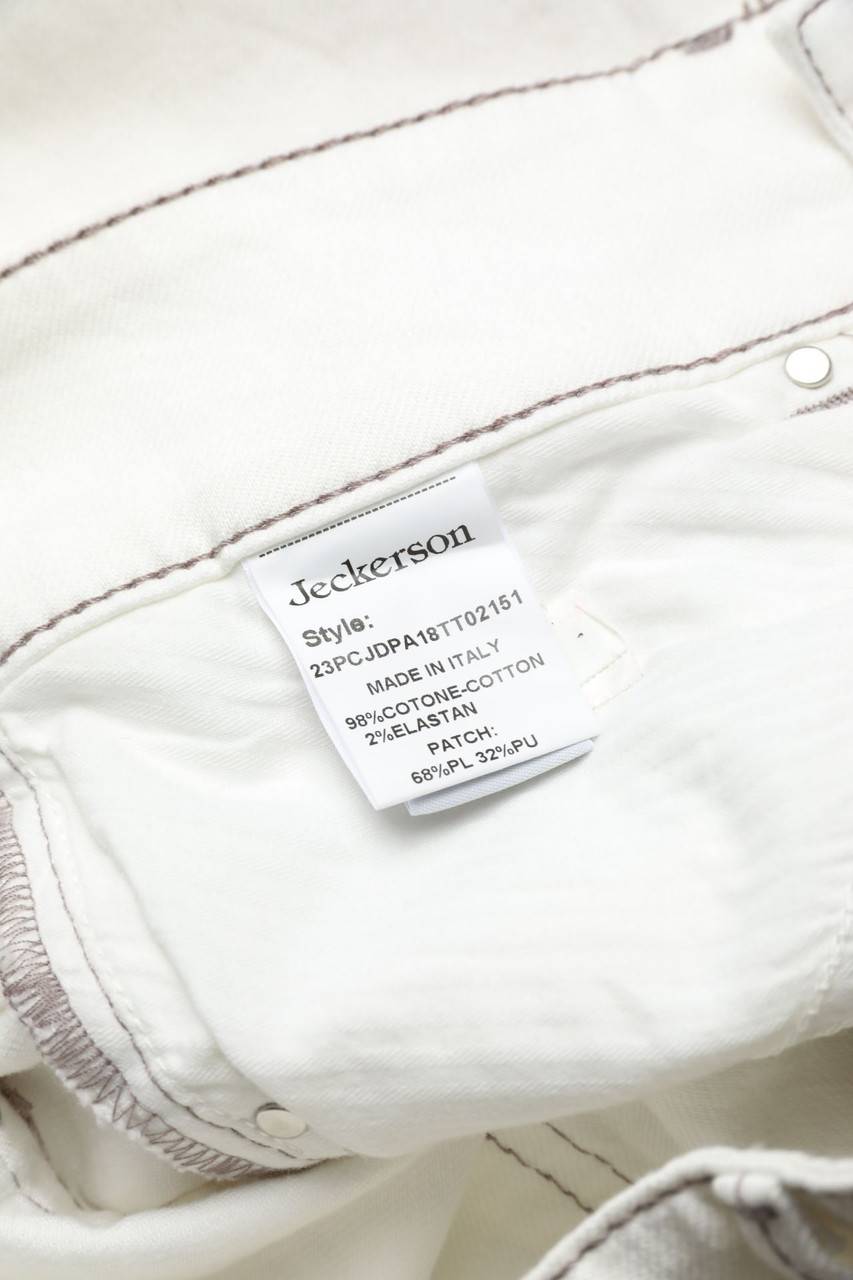 Carou Jeckerson Skinny-Jeans mit Kunstleder-Details Nur noch ein Tag übrig