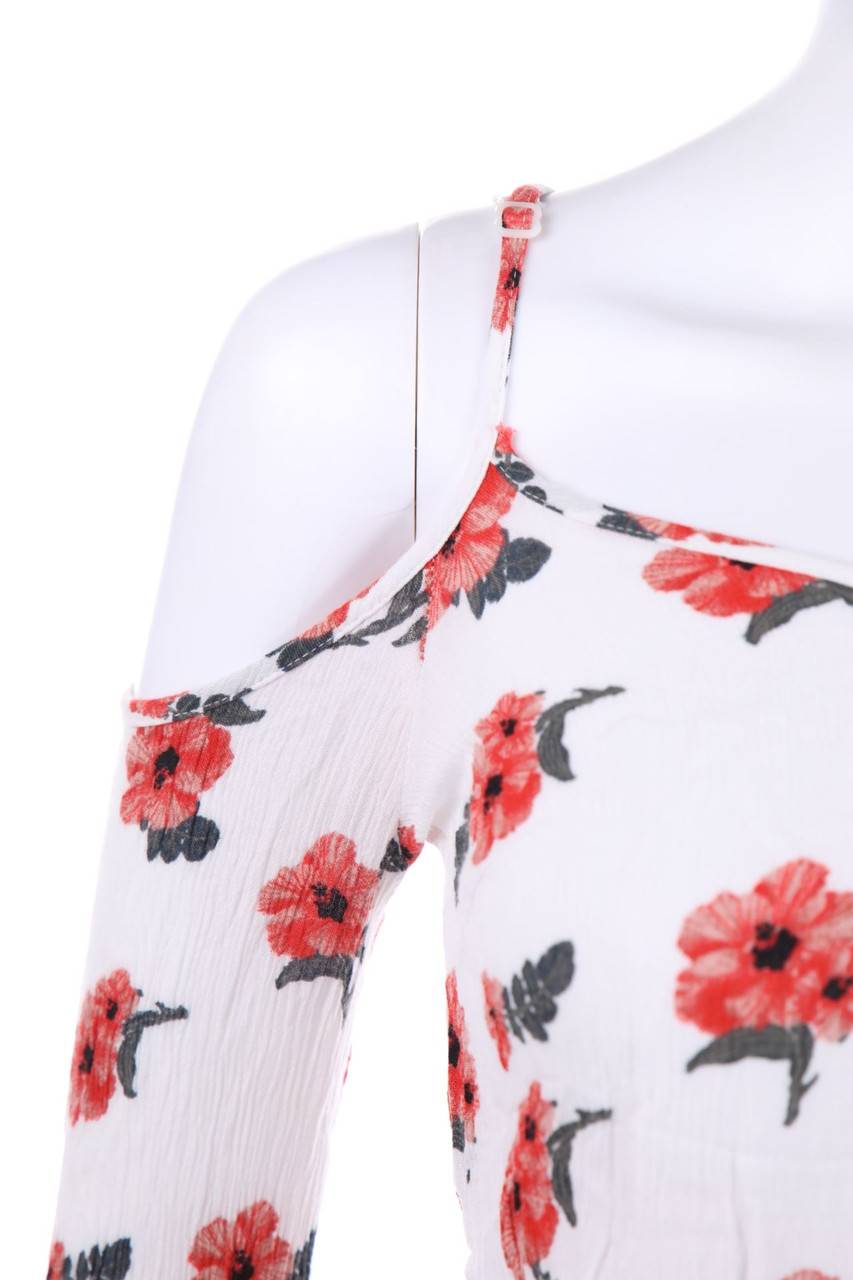 Carou RAINBOW Cold-Shoulder-Bluse mit floralem Muster Saisonschlussverkauf