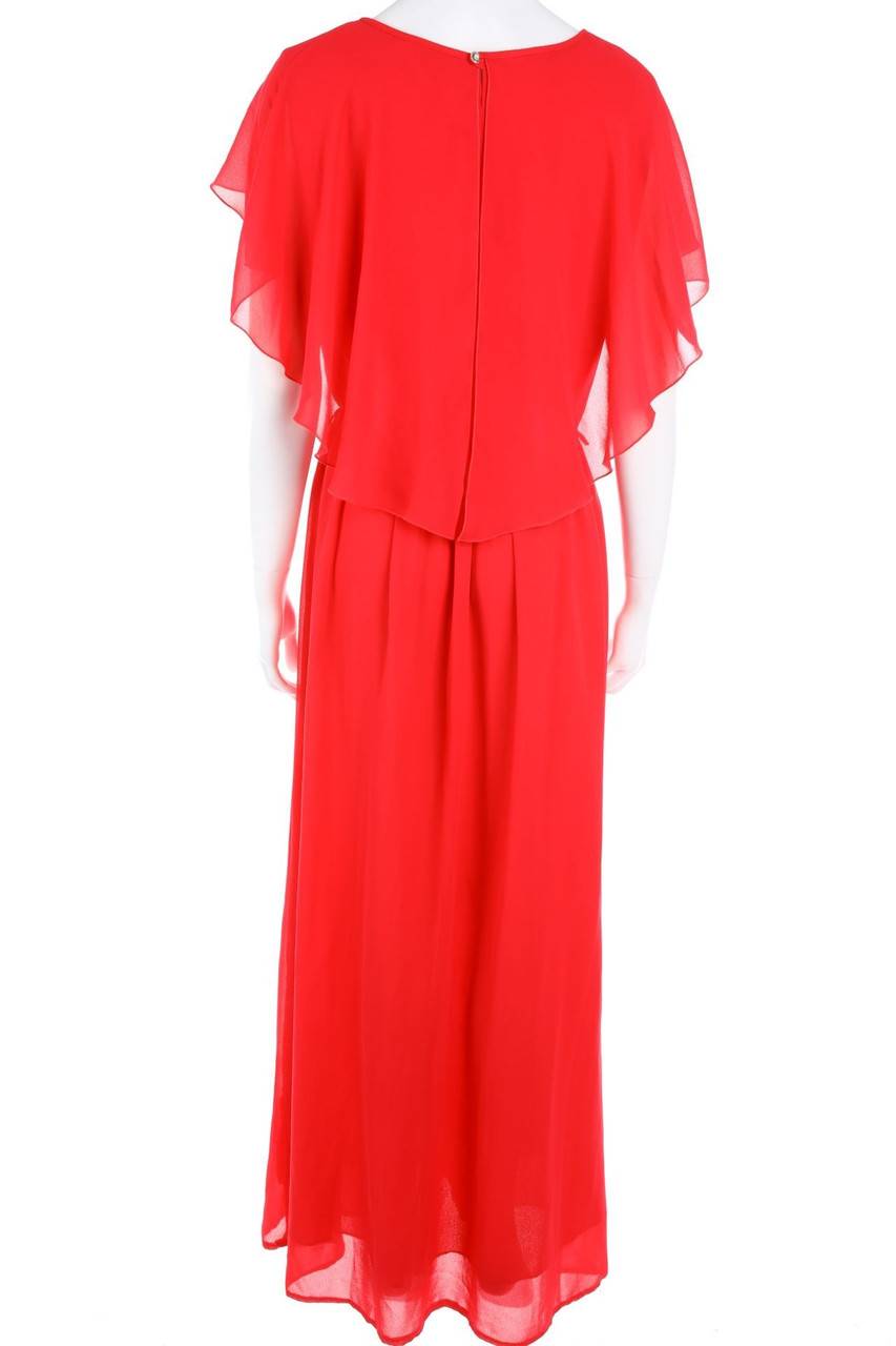 Carou HÖPFNER Vintage-Maxi-Abendkleid mit Volants Blitzangebot