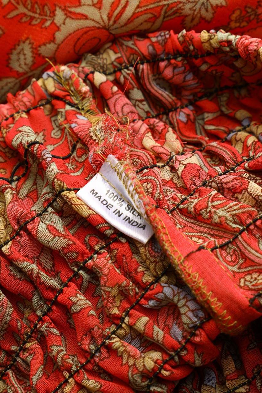 Carou Ohne Label Seidenkleid mit Muster Kostenloser Versand international