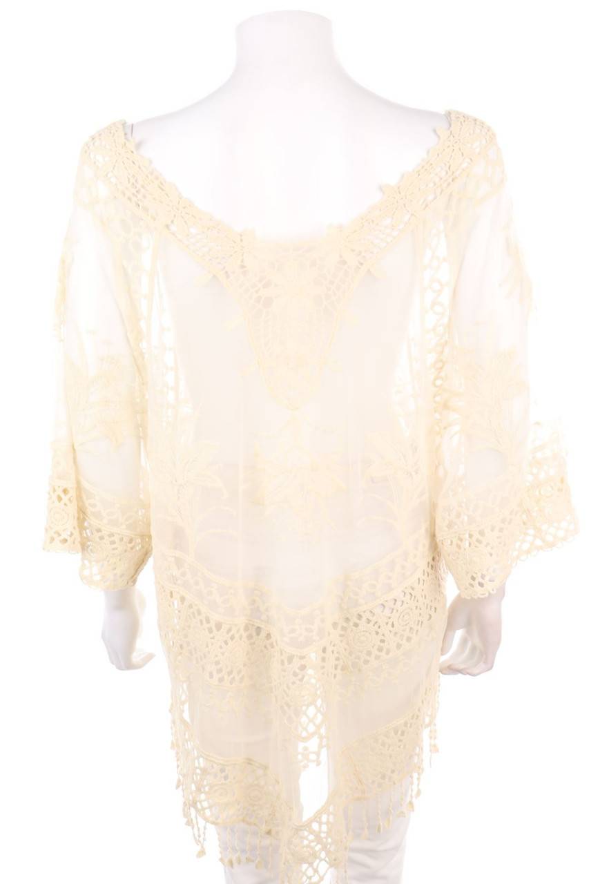 Carou Ohne Label Tunika-Bluse aus Spitze mit Fransen Hotsell