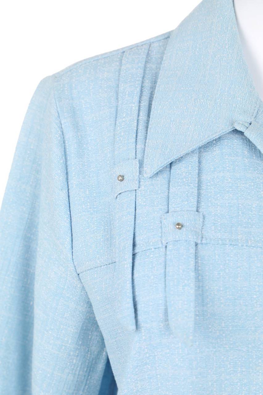 Carou VINTAGE Bluse mit Leinen Heißer Verkauf