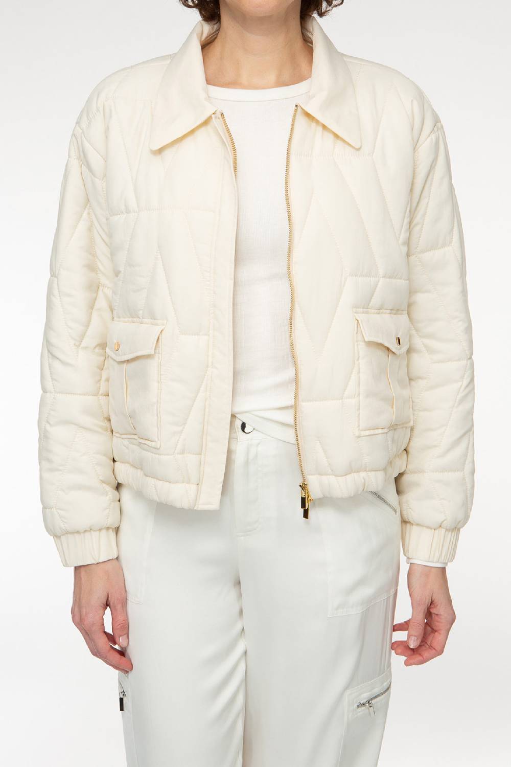 IVI GmbH PUFFER NYLON Jacke mit Signature Steppung weiß Top Angebot