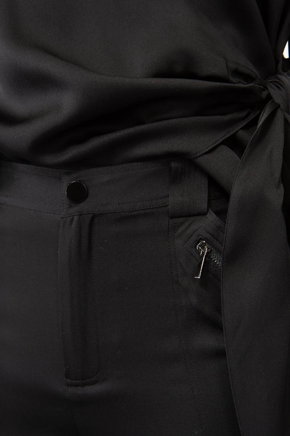 IVI GmbH SOLID SILK Seidenhose mit Cargo-Details schwarz Große Rabatte
