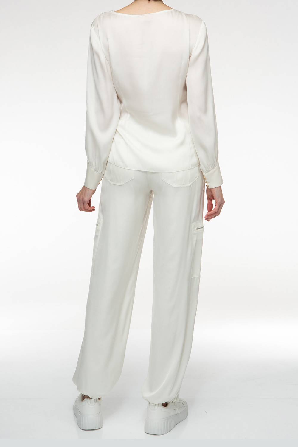 IVI GmbH SOLID SILK Seidenbluse mit Cut-Out Detail weiß Neuheiten