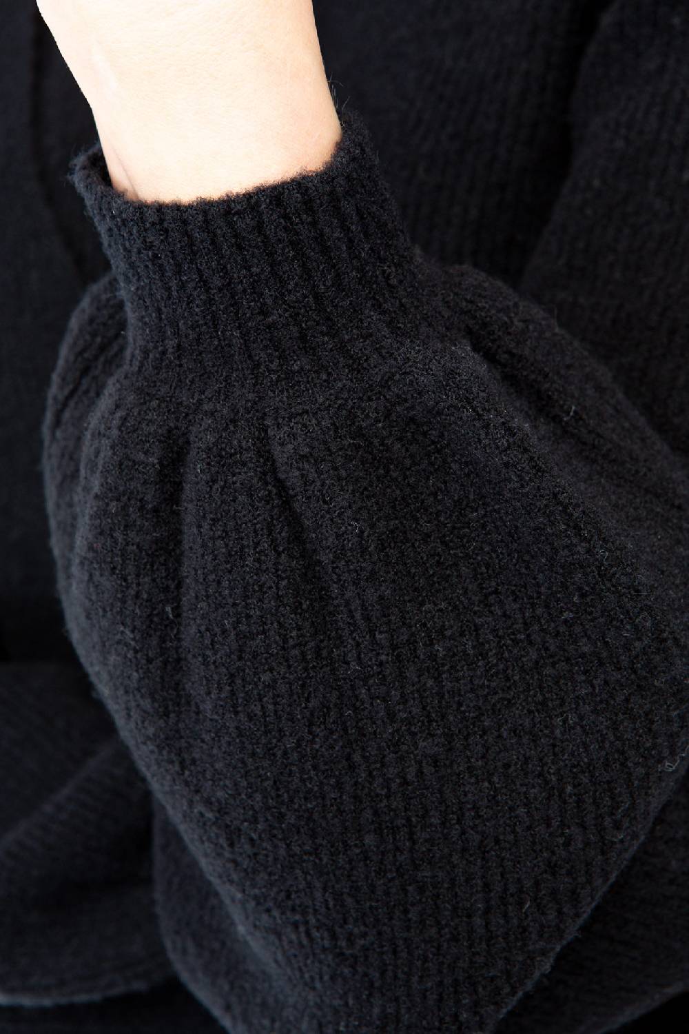 IVI GmbH SOLID KNIT Wickelpullover mit Cut-Out Detail schwarz Kauf eins, bekomm eins gratis