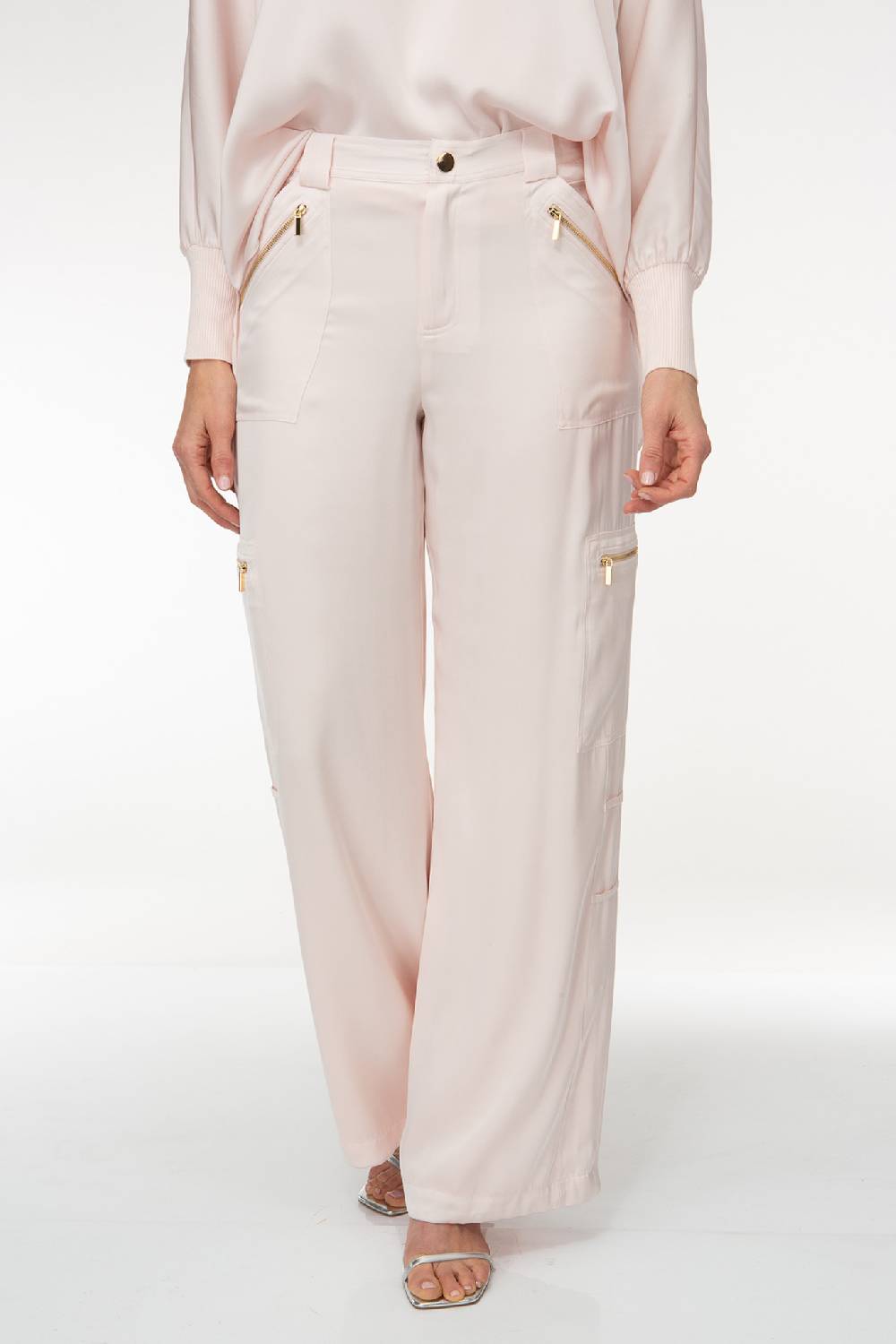 IVI GmbH SOLID SILK Seidenhose mit Cargo-Details rosé JETZT KAUFEN
