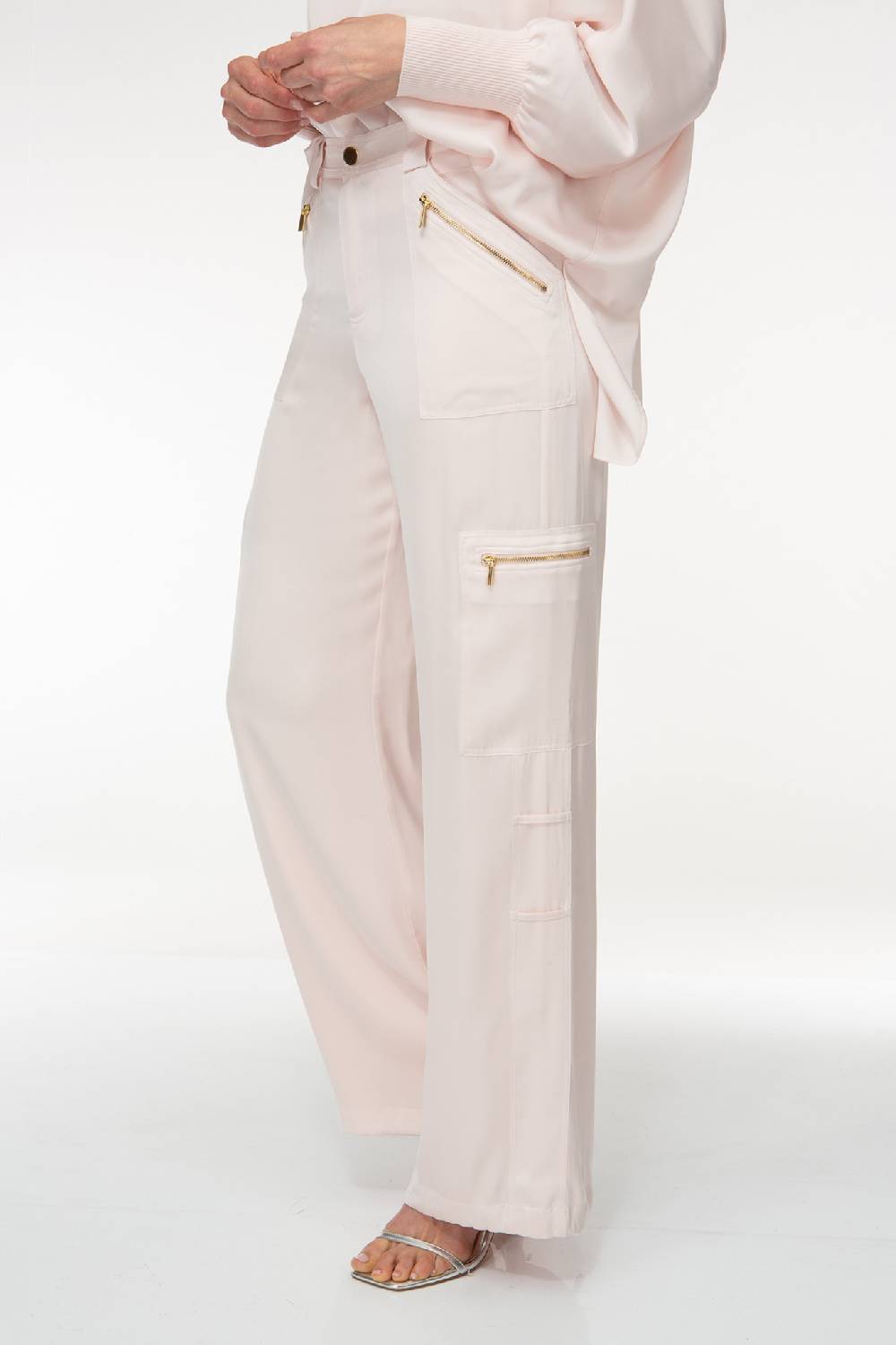 IVI GmbH SOLID SILK Seidenhose mit Cargo-Details rosé JETZT KAUFEN