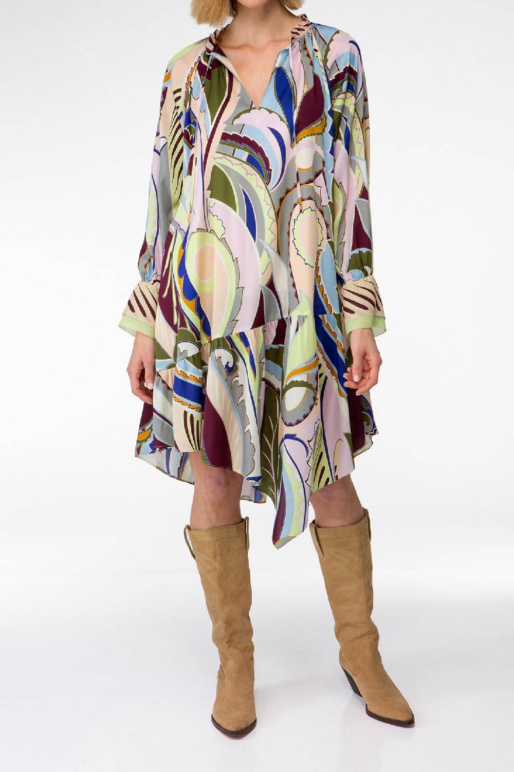 IVI GmbH LAS VEGAS Seidenkleid mit asymmetrischem Saum Letzte 2 Tage