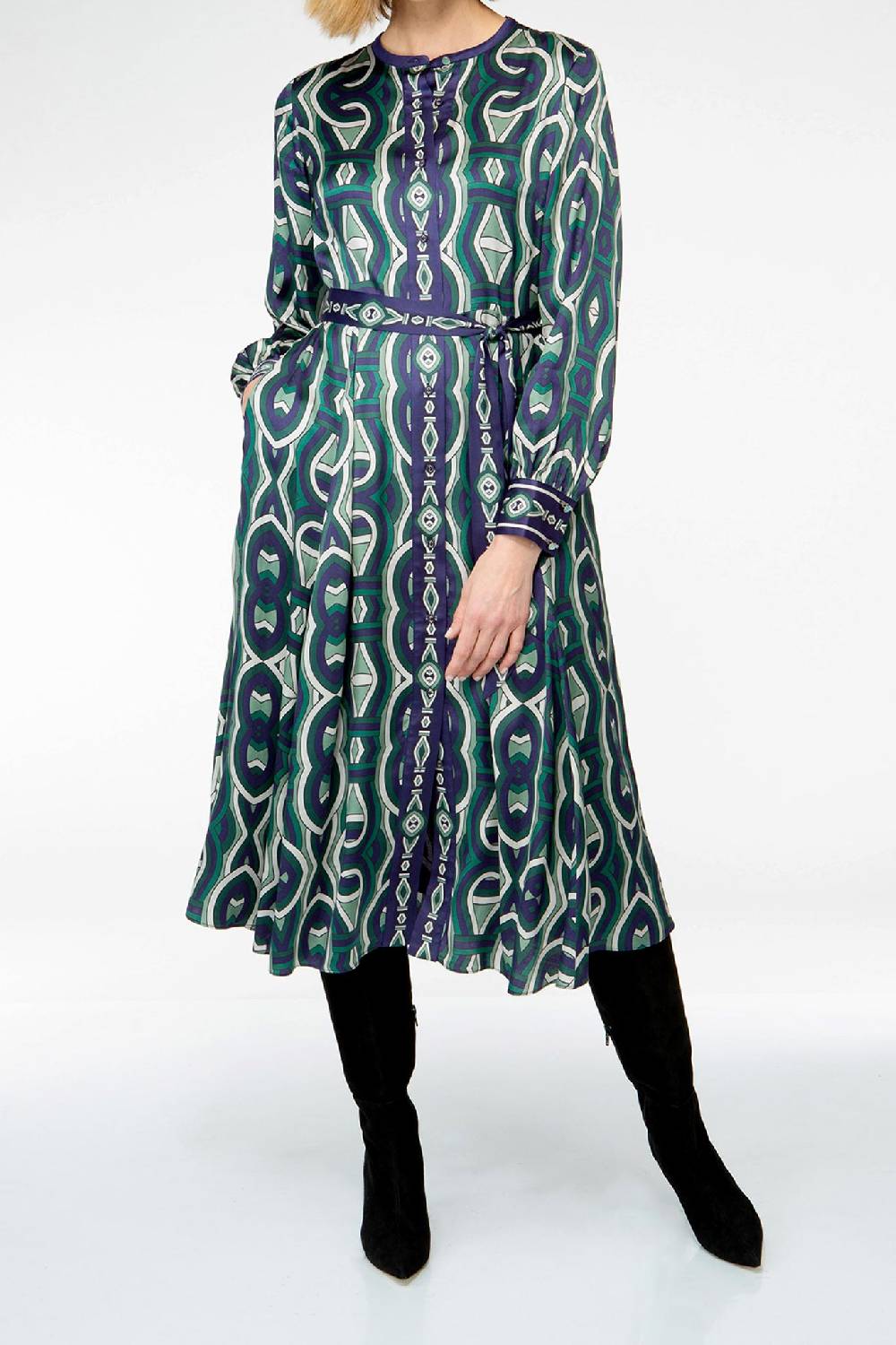IVI GmbH GRACE Midi Kleid mit Print grün Letzter Tag
