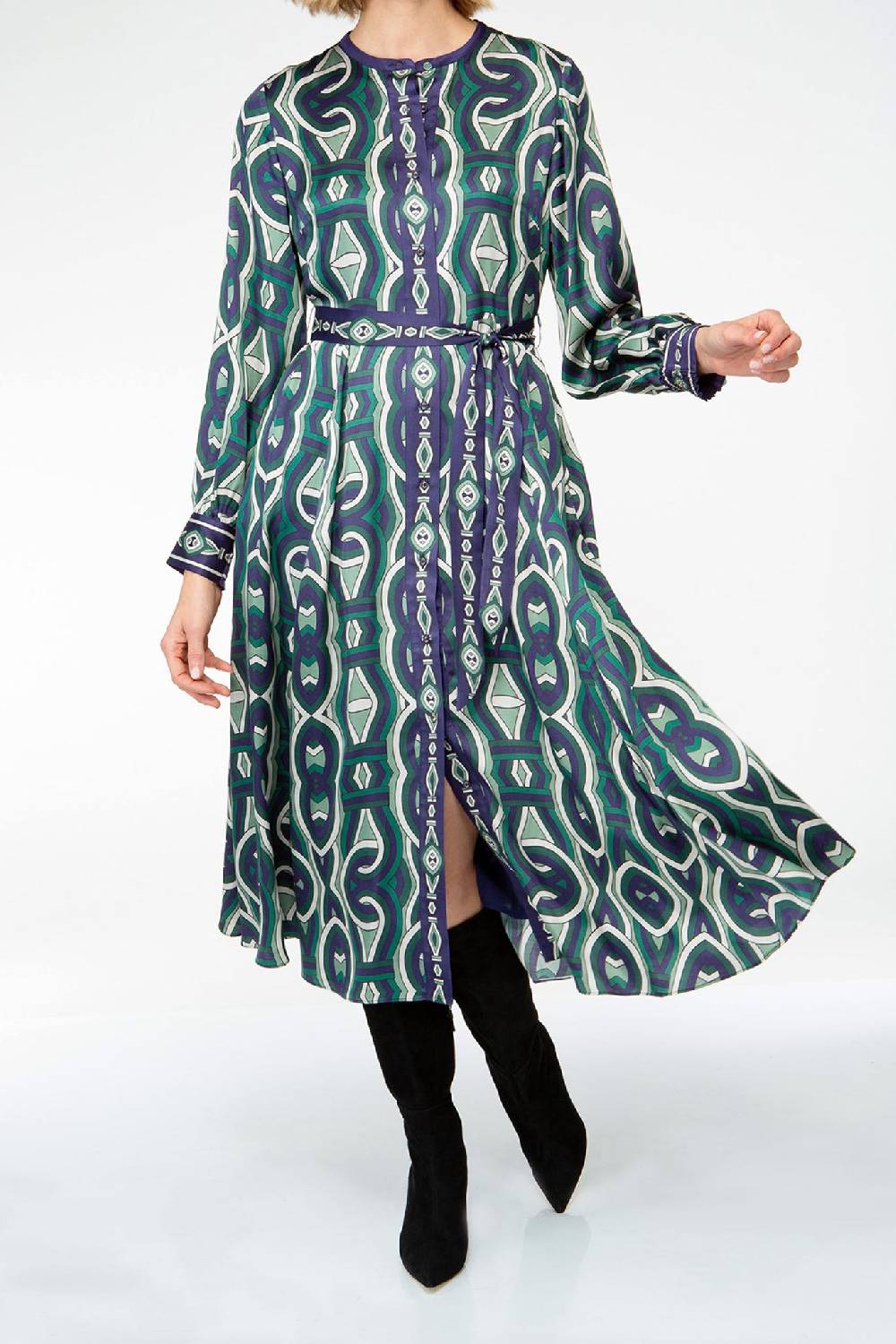 IVI GmbH GRACE Midi Kleid mit Print grün Letzter Tag