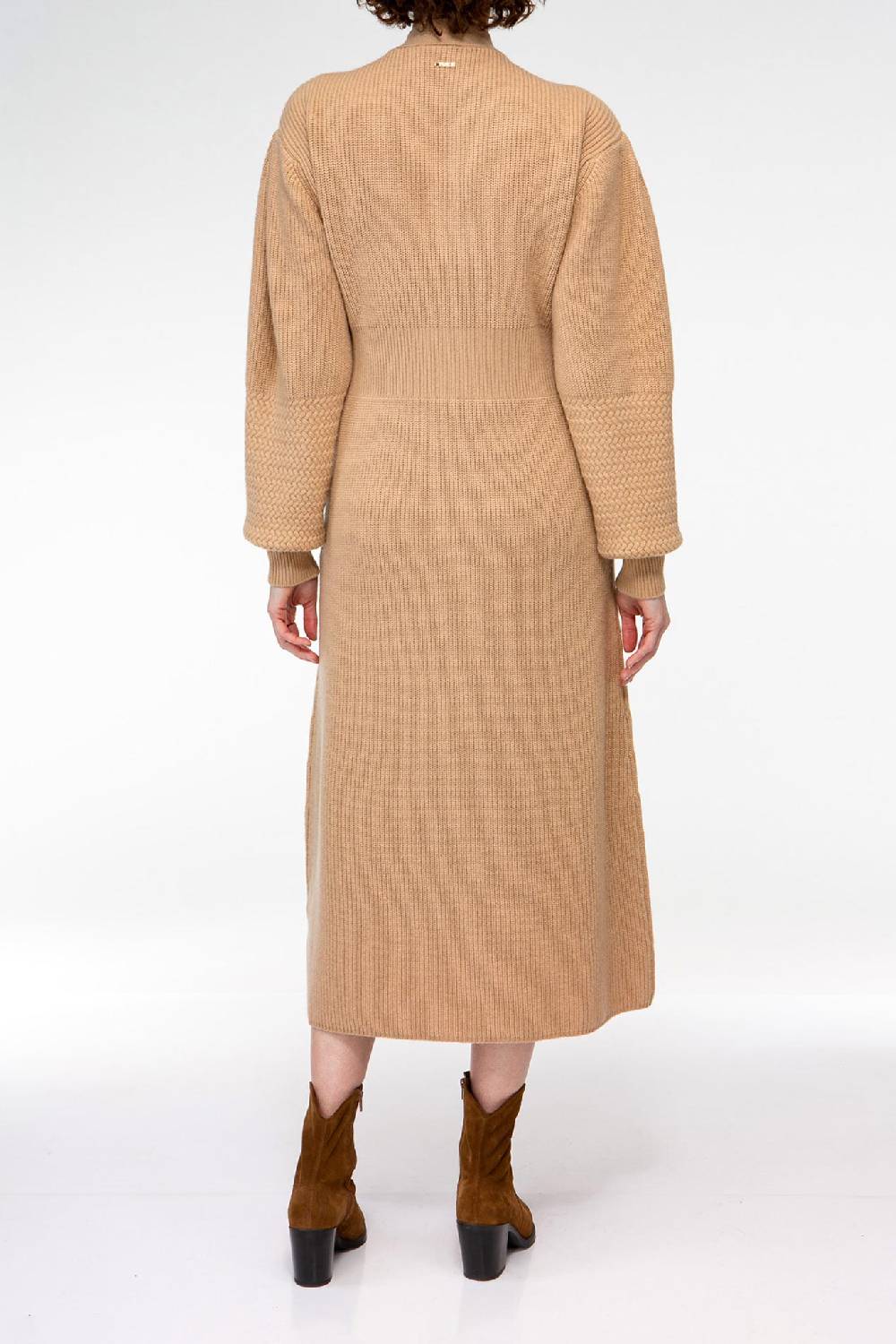 IVI GmbH SOLID KNIT Kleid im Struktur-Mix camel Sonderangebot der Fabrik
