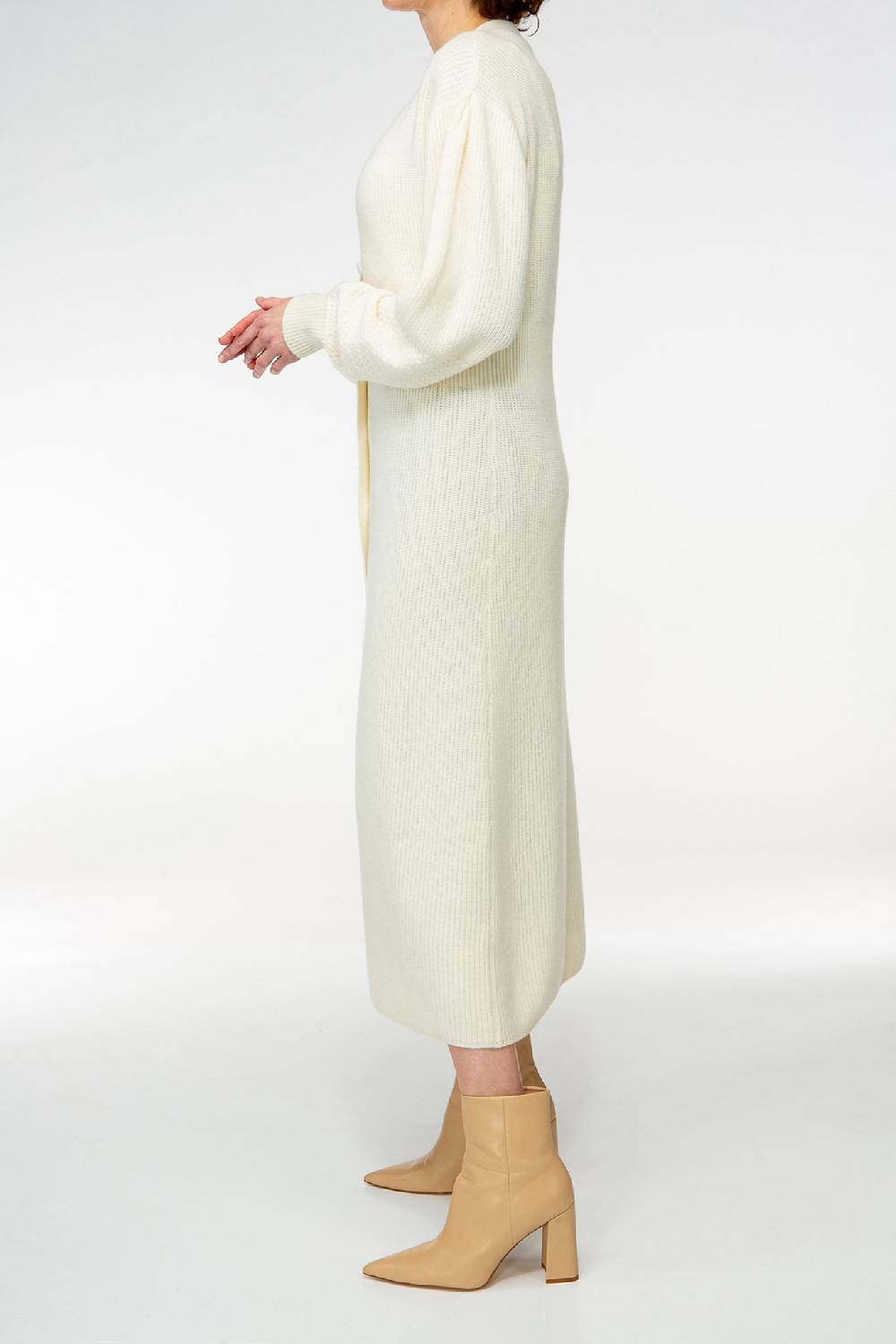 IVI GmbH SOLID KNIT Kleid im Struktur-Mix weiß Vierteljährliche Förderung