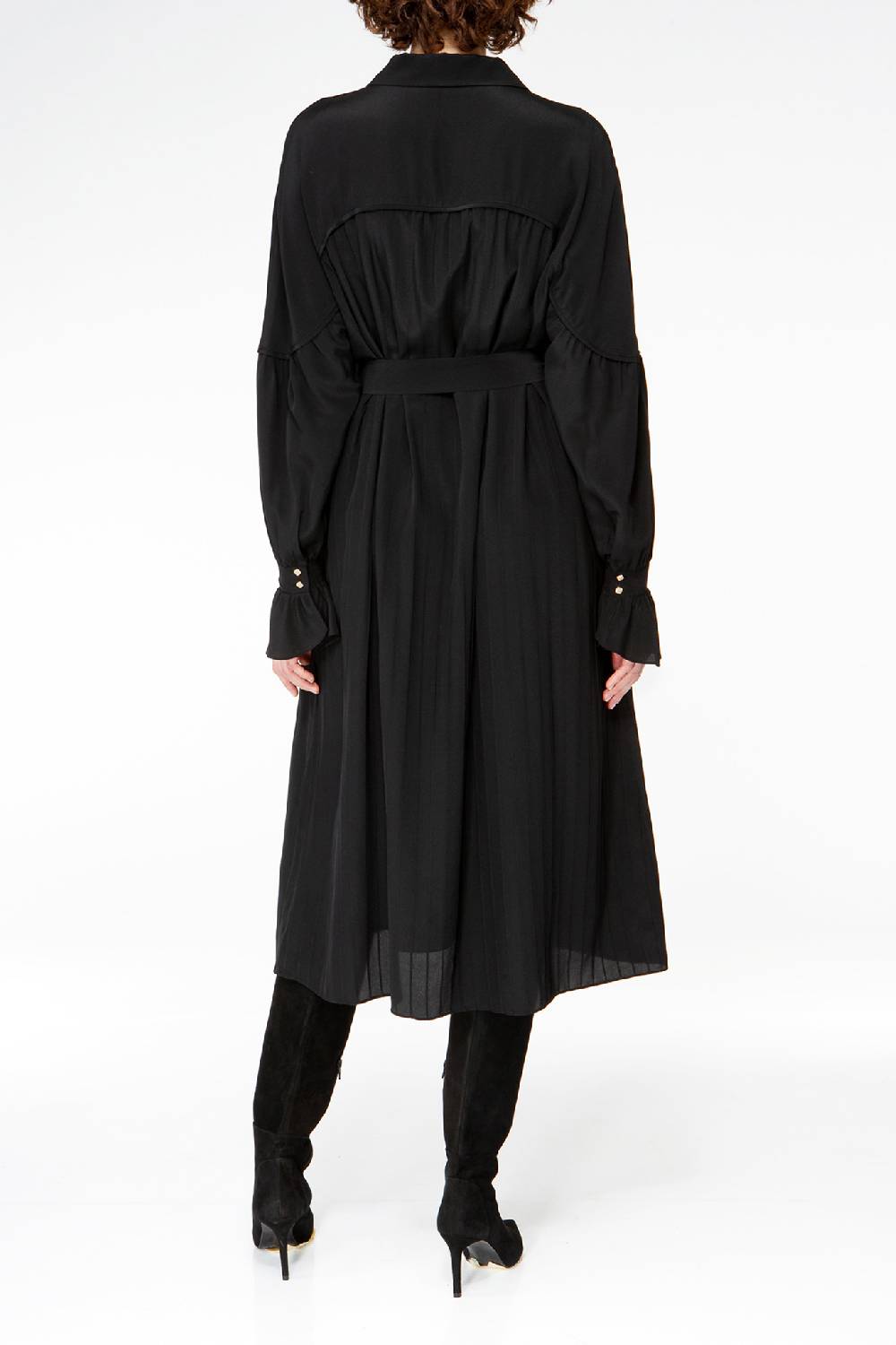 IVI GmbH FANCY Plissé Kleid aus Seiden-Georgette schwarz Bis zu 55% Rabatt
