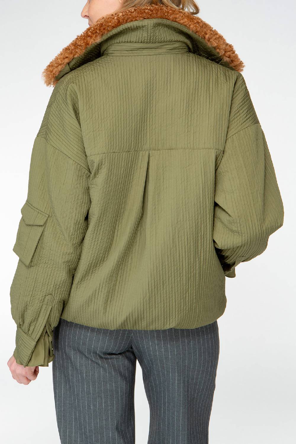 IVI GmbH OUTERWEAR Pilotenjacke mit Fake-Fur Kragen oliv 2025
